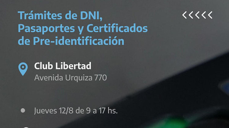 ​Nuevo operativo de documentaci&oacute;n del RENAPER en 9 de Julio