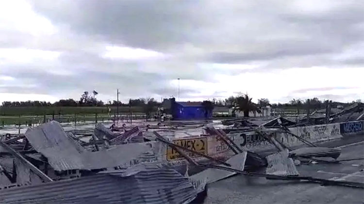 El temporal provocó graves destrozos en el Autódromo Ciudad de 9 de Julio