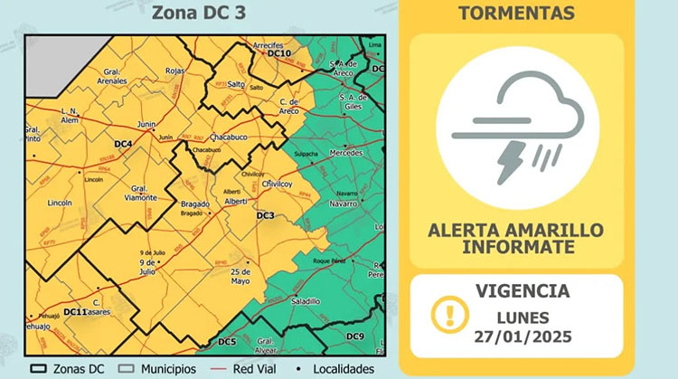 ​PBA: Alerta por tormentas