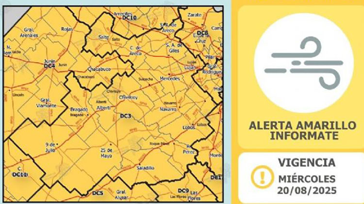​Rige alerta amarilla por vientos intensos