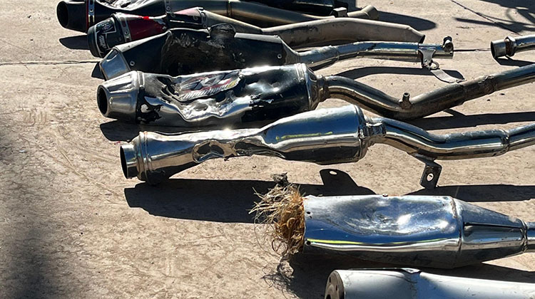 Se destruyeron ca&ntilde;os de escapes de motocicletas secuestradas