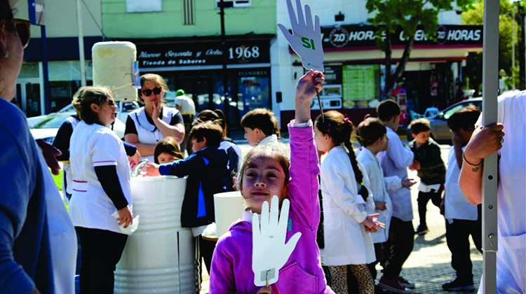 Día Mundial de Lavado de Manos: actividad en Plaza Belgrano