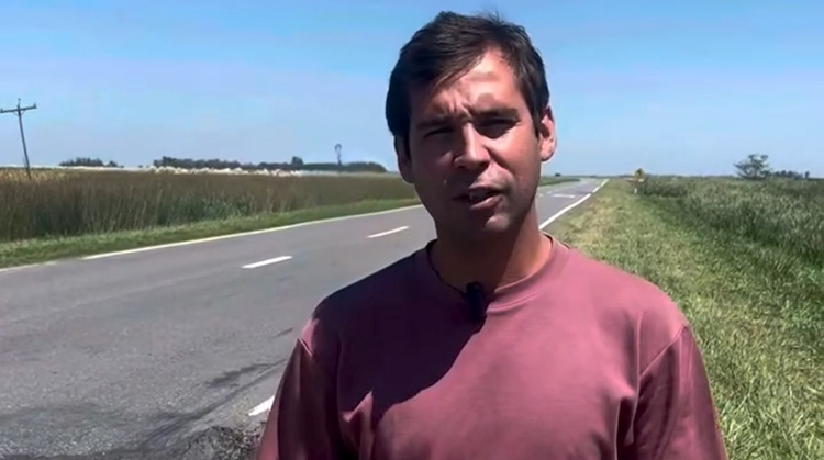 ​Valent&iacute;n Miranda advirti&oacute; sobre el mal estado de la Ruta 5 en el tramo 9 de Julio