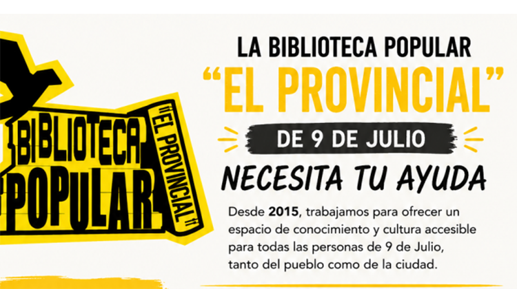  Biblioteca Popular "El Provincial" solicita ayuda para sostener labor social