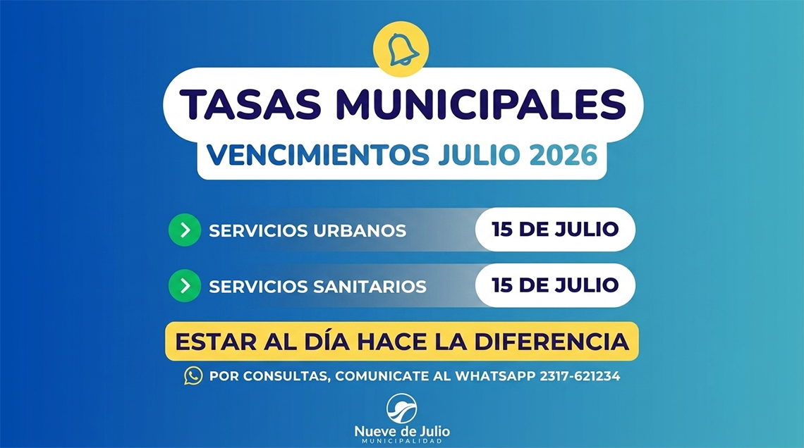 Tasas municipales: recuerdan los vencimientos 