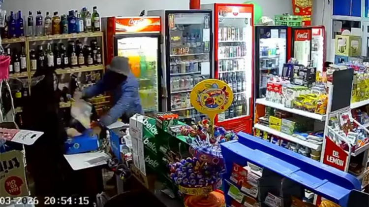 Robo un maxikiosco en segundos